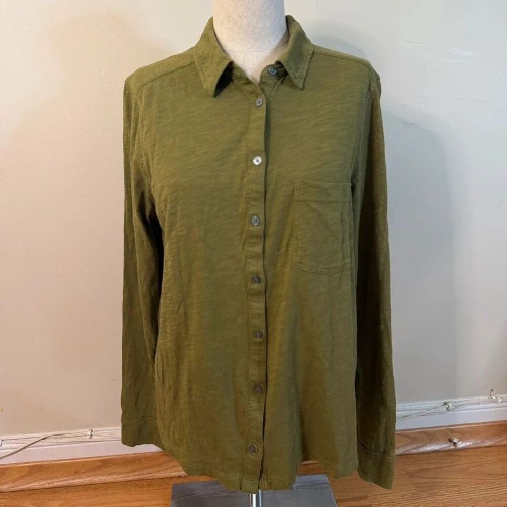Boden Amelia Jersey Shirt Green 10 Read Minimalist Norm Earthy Utility Rugged
